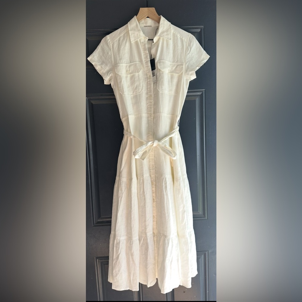 Elie Tahari White Linen Dress